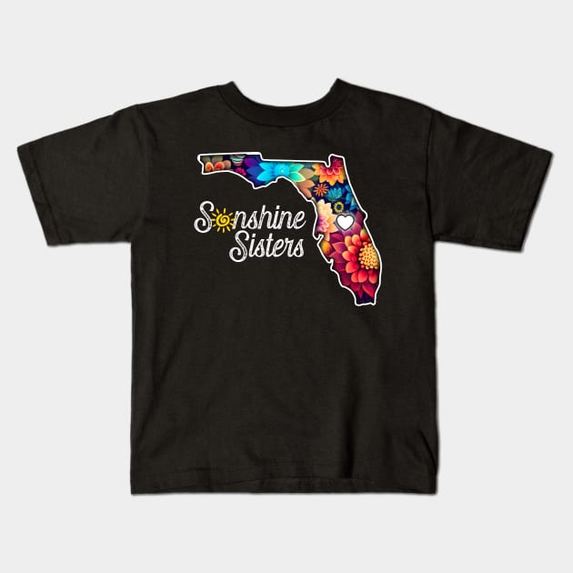 Sunshine Sisters Kids T-Shirt by Rocket Girl